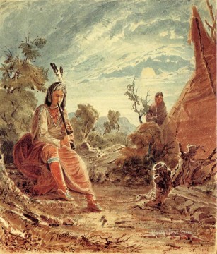 セス・イーストマン xx インディアン・イン・キャンプ Oil Paintings